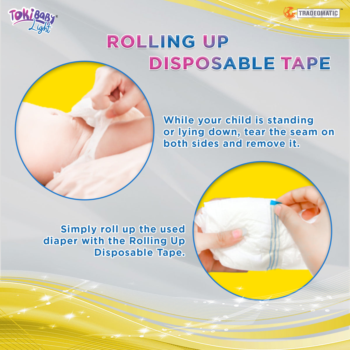 TokiBaby Light Semi-Premium Ultra-Thin Baby Pull up Diaper Pants
